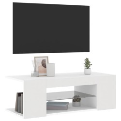 Meuble TV avec lumières LED Blanc 90x39x30 cm 613832613832