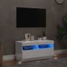 Meuble TV avec lumières LED blanc brillant 80x35x40 cm 613834613834