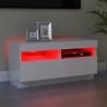 Meuble TV avec lumières LED blanc brillant 80x35x40 cm 613834613834