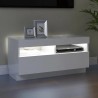 Meuble TV avec lumières LED blanc brillant 80x35x40 cm 613834613834
