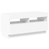 Meuble TV avec lumières LED blanc brillant 80x35x40 cm 613834613834