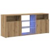 Meuble TV avec lumières LED chêne artisanal bois d'ingénierie 613836613836