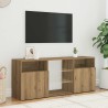 Meuble TV avec lumières LED chêne artisanal bois d'ingénierie 613836613836