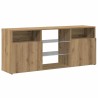 Meuble TV avec lumières LED chêne artisanal bois d'ingénierie 613836613836