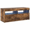 Meuble TV avec lumières LED Chêne fumé 90x35x40 cm 613837613837