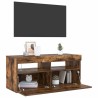 Meuble TV avec lumières LED Chêne fumé 90x35x40 cm 613837613837