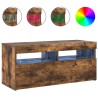 Meuble TV avec lumières LED Chêne fumé 90x35x40 cm 613837613837