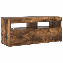 Meuble TV avec lumières LED Chêne fumé 90x35x40 cm 613837613837