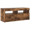 Meuble TV avec lumières LED Chêne fumé 90x35x40 cm 613837613837