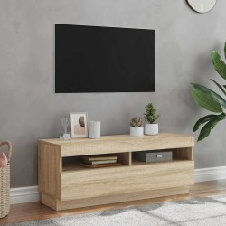 Meuble TV avec lumières LED chêne sonoma 100x35x40 cm 613838613838