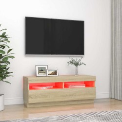 Meuble TV avec lumières LED chêne sonoma 100x35x40 cm 613838613838