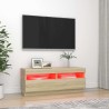 Meuble TV avec lumières LED chêne sonoma 100x35x40 cm 613838613838