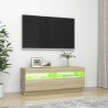 Meuble TV avec lumières LED chêne sonoma 100x35x40 cm 613838613838