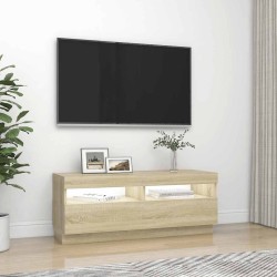 Meuble TV avec lumières LED chêne sonoma 100x35x40 cm 613838613838
