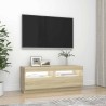 Meuble TV avec lumières LED chêne sonoma 100x35x40 cm 613838613838