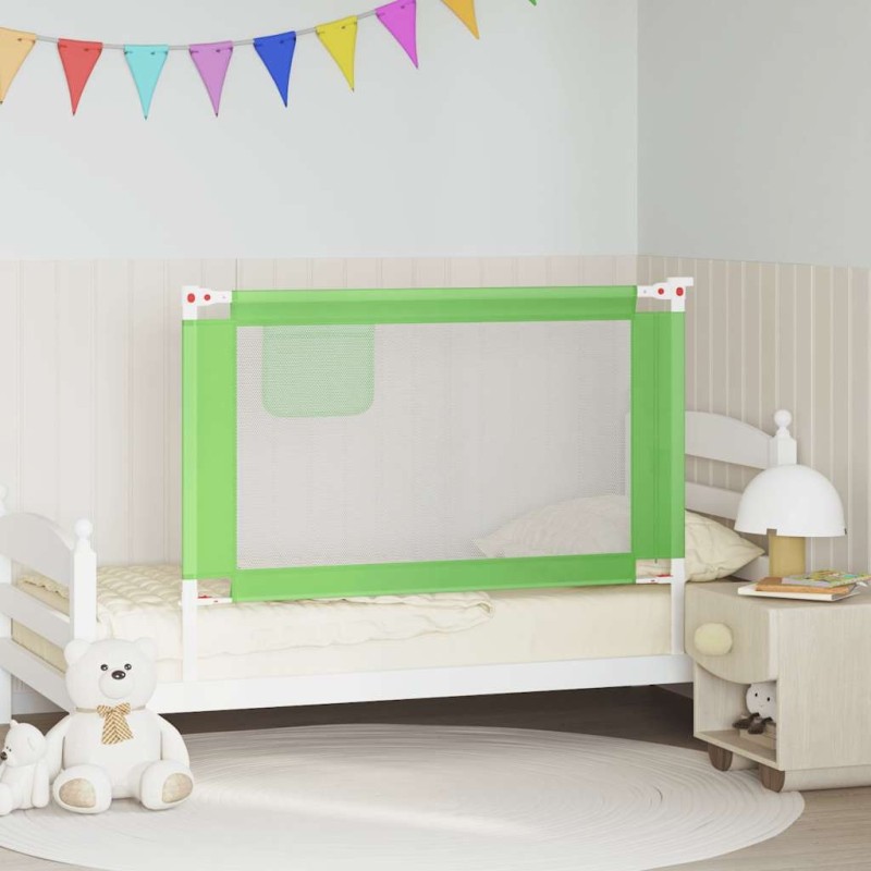 Barrière de sécurité de lit d'enfant Vert 120x25 cm Tissu 613839613839
