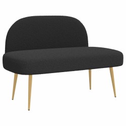 Banc rembourré avec dossier Noir 110 x 60 x 76 cm Bouclé 613840613840