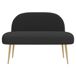 Banc rembourré avec dossier Noir 110 x 60 x 76 cm Bouclé 613840613840