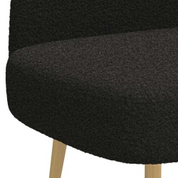 Banc rembourré avec dossier Noir 110 x 60 x 76 cm Bouclé 613840613840
