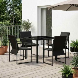 Ensemble de salle à manger pour jardin 5 pcs Noir et anthracite 613841613841