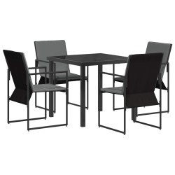 Ensemble de salle à manger pour jardin 5 pcs Noir et anthracite 613841613841