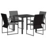 Ensemble de salle à manger pour jardin 5 pcs Noir et anthracite 613841613841