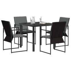 Ensemble de salle à manger pour jardin 5 pcs Noir et anthracite 613841613841