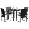 Ensemble de salle à manger pour jardin 5 pcs Noir et anthracite 613841613841
