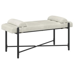 Banc capitonné à boutons avec coussins Crème 110 x 40 x 46 cm 613842613842