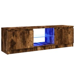 Meuble TV avec lumières LED chêne fumé 120x30x36 cm 613843613843