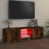 Meuble TV avec lumières LED chêne fumé 120x30x36 cm 613843613843