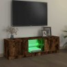 Meuble TV avec lumières LED chêne fumé 120x30x36 cm 613843613843