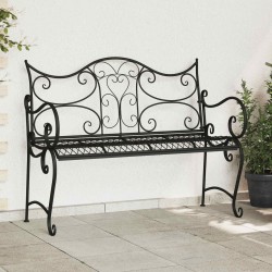 Banc de jardin 2-Nombre de places 114 x 56,5 x 90 cm Acier Noir 613844613844