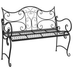 Banc de jardin 2-Nombre de places 114 x 56,5 x 90 cm Acier Noir 613844613844