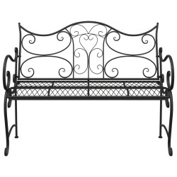 Banc de jardin 2-Nombre de places 114 x 56,5 x 90 cm Acier Noir 613844613844