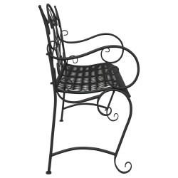 Banc de jardin 2-Nombre de places 114 x 56,5 x 90 cm Acier Noir 613844613844