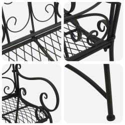 Banc de jardin 2-Nombre de places 114 x 56,5 x 90 cm Acier Noir 613844613844