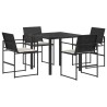 Ensemble de salle à manger pour jardin 5 pcs Noir et Crème 613846613846