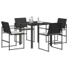 Ensemble de salle à manger pour jardin 5 pcs Noir et Crème 613846613846