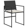 Ensemble de salle à manger pour jardin 5 pcs Noir et Crème 613846613846