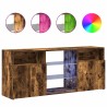 Meuble TV avec lumières LED Chêne fumé 120x30x50 cm 613848613848