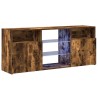 Meuble TV avec lumières LED Chêne fumé 120x30x50 cm 613848613848