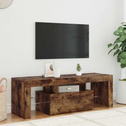 Meuble TV avec lumières LED chêne fumé 120x35x40 cm 613849613849