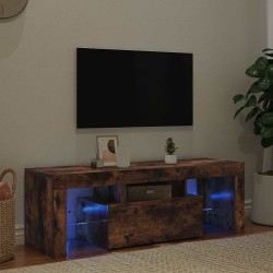 Meuble TV avec lumières LED chêne fumé 120x35x40 cm 613849613849