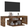 Meuble TV avec lumières LED chêne fumé 120x35x40 cm 613849613849