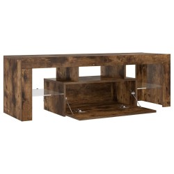 Meuble TV avec lumières LED chêne fumé 120x35x40 cm 613849613849
