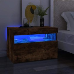 Meuble TV avec lumières LED Chêne fumé 60x35x40 cm 613851613851