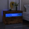 Meuble TV avec lumières LED Chêne fumé 60x35x40 cm 613851613851