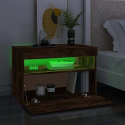 Meuble TV avec lumières LED Chêne fumé 60x35x40 cm 613851613851