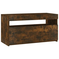Meuble TV avec lumières LED Chêne fumé 75x35x40 cm 613852613852